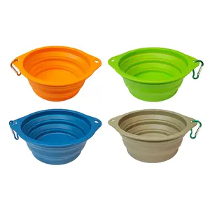 Wholesale Custom Travel Feeding Bowl Portable Silicone Pet Food Bowl Collapsible Dog Bowl