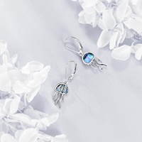 Abalone Shell Nacre Méduse Boucles D'oreilles En Argent Sterling Océan Boucles D'oreilles Plage Boucles D'oreilles Bijoux