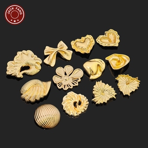 Botones Metálicos con Vástago, Botones Personalizados con Formas Irregulares, Logotipo Grabado, Botones Dorados para Vestidos y Ropa - Product Image 1