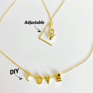Collar de Moda Dylam con Colgante de Letra del Alfabeto A-Z y Corazón, en Plata de Ley 925 con Baño de Rodio y Oro de 18K - Product Image 2