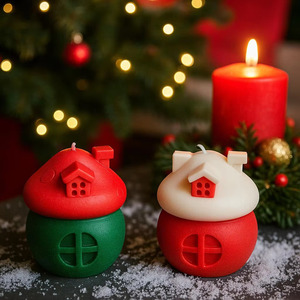 Silicone <b>Mold</b> for Christmas House <b>Candles</b>-Non-Toxic Dripless Eco-Friendly Art <b>Candle</b> <b>Molds</b> Silicone <b>Candle</b> <b>Mold</b> for Home Decor - Product Image 3