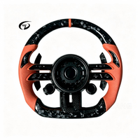 Volant en fibre de carbone forgée orange adapté aux améliorations intérieures Mercedes-AMG W223 W205 GT GT50 GT63 GT63S