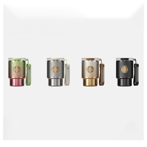 Gobelet de voyage de luxe en titane pur TA1 395 ml, ultra léger 210 g, maintien au froid 24h et au chaud 12h, texture verticale, personnalisable avec logo, pour café nomade - Product Image 3