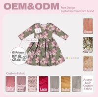 Robe personnalisée imprimée pour bébé fille, robe à manches longues à imprimé floral, robe trapèze pour bébé fille, tenue décontractée pour sorties