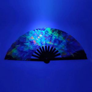 Abanico Plegable Grande para Mujer, Festivales, Halloween, Disfraces de Burlesque, Accesorios para Fiestas Rave, Patrón Decorativo, Recuerdo - Product Image 4