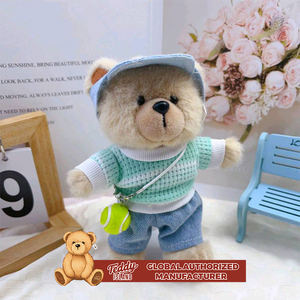 Teddy ISLAND Global Onaylı Rahat Hayvan Figürlü Mavi Tulum ve Beyaz Tişörtlü Bebek Peluş Oyuncak - Product Image 4