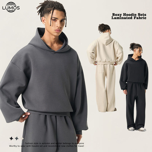 Conjunto de 2 Piezas de Sudadera con Capucha sin Bolsillos de Marca Propia, Estampado Personalizado, Conjunto Deportivo <span class=keywords><strong>para</strong></span> Hombre, Sudadera Holgada y <span class=keywords><strong>Pantalones</strong></span> - Product Image 1