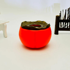 Pot de fleurs en plastique en forme de kaki, design moderne pour la décoration intérieure, jardinières pour salon - Product Image 4