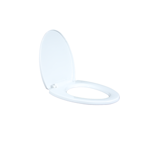 Siège de toilette blanc pur élégant avec technologie de fermeture lente avancée et fonction de dégagement rapide pour un nettoyage de salle de bain sans tracas - Product Image 1