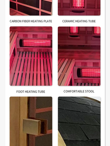 Sauna de barril de madera de cedro rojo de buena calidad para 4-8 personas, sauna infrarroja seca para exteriores con calentadores de carbono - Product Image 4