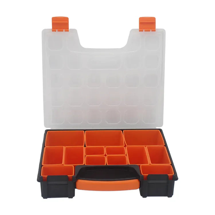 Ningbo Factory Plastic Material Portable Small Parts Organizer with Compartment Bins Hardware Tool Box