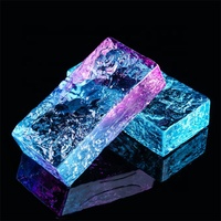 Brique de verre décorative en cristal K9 teinté coloré pour la construction de murs