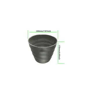 Modern Shape Decorative Threaded Planter - Light Weight And High Quality Resin Planter With Ceramic Exterior