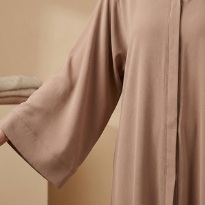 Custom Muslim Women <b>Abaya</b> Premium <b>Satin</b> Fabric <b>Open</b> <b>Abaya</b> Ready Stock Full Length Islamic Muslim Dubai Eid <b>Abaya</b> Wholesale - Product Image 3