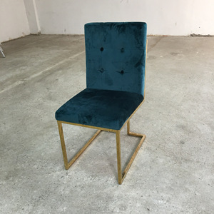 Modern Gold Metal <strong>Dining</strong> <strong>Chair</strong> Luxury <strong>Navy</strong> Blue <strong>Velvet</strong> Tufted <strong>Dining</strong> <strong>Chair</strong> Wholesale - Product Image 5
