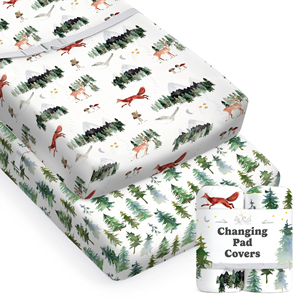 Fundas Ajustables para Cambiador, Diseño de Animales Salvajes, Sábanas Suaves para Cambiar Pañales, para Almohadillas Contorneadas de 32''*16'' - Product Image 6