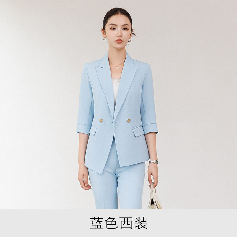 blue suit