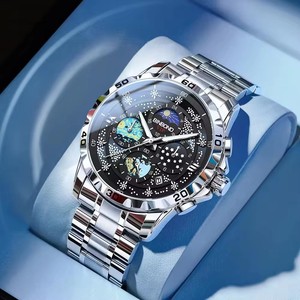 Binbond 3225 Heren Luxe Quartz Horloge Ster Diamant Wijzerplaat Waterdicht Multifunctioneel Zakelijk Horloge Voor Heren Met - Product Image 4