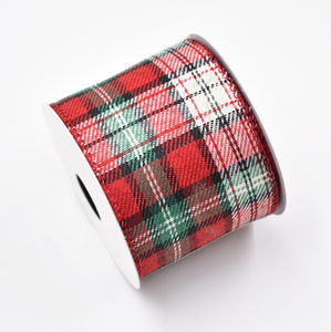 OKAY personnalisé 6.3cm noël ecosse Tartan Plaid Buffalo décoratif filaire bord ruban pour emballage cadeau bricolage décoration - Product Image 6