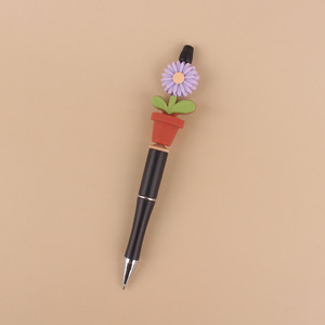 Pot de fleurs en silicone DIY créatif fait main motif dessin animé, colle pour implants dentaires, stylo d'écriture en plastique coloré - Product Image 5