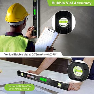 Nivel Electrónico <span class=keywords><strong>Digital</strong></span> Huepar TL60 de Aleación de Aluminio, Herramienta de Medición de 24 Pulgadas con 2 Burbujas de Alta Precisión - Product Image 2