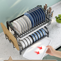Meilleure vente en usine égouttoir à vaisselle de haute qualité pour comptoir étendoir à vaisselle en métal à 2 niveaux avec égouttoir pour ustensile