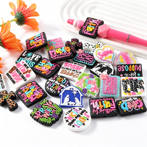Breloques en silicone colorées de qualité alimentaire sans BPA avec citations et motifs religieux pour la fabrication de bracelets et de perles pour stylos - Product Image 6