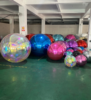 Boule miroir géante en PVC gonflable pour décoration d'événements, grande boule miroir gonflable brillante