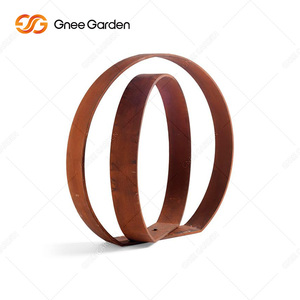Cercle rond rouillé moderne Art Sculpture en métal Corten Steel Garden Outdoor Landscape Design for Patio Decor - Product Image 1
