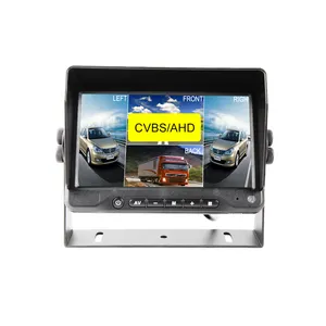 Aksesoris mobil pemasok pabrik alat bantu mundur 12V 24V Digital layar LCD AHD 7 Quad Monitor