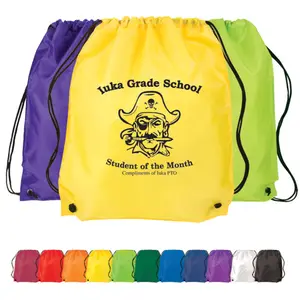 Personalizado cordão mochila saco de poliéster com cordão de nylon saco de ginásio à prova d' água personalizado