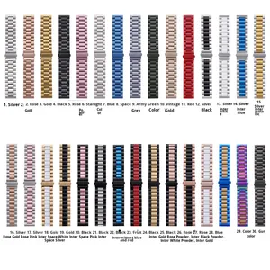 Compatible avec la montre série 10, bracelet pour GT5, bracelet de montre en acier inoxydable massif à trois perles, boucle déployante, bracelet de montre de 22 mm - Product Image 2