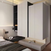 Armoire de couple moderne de luxe autoportante, meubles de chambre sur mesure, dressing, armoires doubles en bois massif pour hôtel