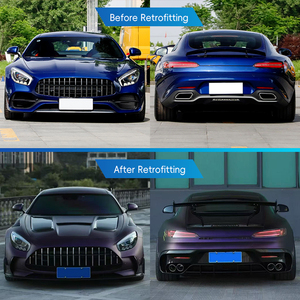 Kit de Carrocería de Fibra de Carbono Seca PP para Modificación de Automóviles 2015-2023, Parachoques Delantero y Trasero, Faldones Laterales, Alerón Trasero y Capó para Benz GT - Product Image 2