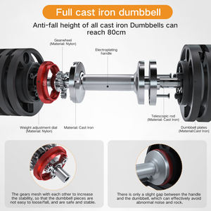 Pour Snode <span class=keywords><strong>AD28</strong></span> haltères réglables en fonte 8lbs 18lbs 28lbs 3 niveaux poids libres Gym fer haltères réglables - Product Image 4