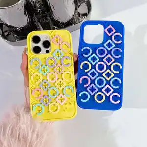 Fashion Design Candy Color Drip Glue Cellphone Mobile Back Cover Silicon cell Phone Case For iPhone 15 14 13 12 11 Pro Max cover