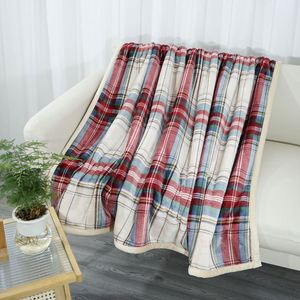 ผ้าห่มขนแกะลายตารางหมากรุกสีแดงเป็นมิตรกับครอบครัวสำหรับโซฟาผ้าห่มนุ่มๆลายสก๊อตนุ่มๆ - Product Image 4