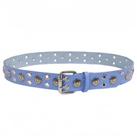 Ceinture noire cloutée avec boucle en alliage argenté, conchos décoratifs, boucle à ardillon classique – Ceinture robuste d'inspiration western