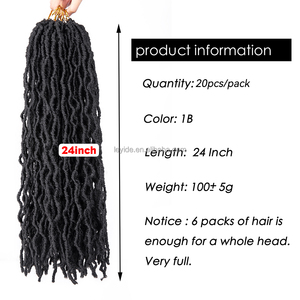 <span class=keywords><strong>Dreadlocks</strong></span> africains souples 100g 24 pouces Ombre Faux Locs Nu Goddess Locs Cheveux au crochet Cheveux <span class=keywords><strong>synthétiques</strong></span> tressés pour femmes - Product Image 6