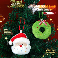Père Noël en peluche poupée arbre de noël pendentif mignon dessin animé porte-clés en gros cadeau de noël sac accessoire