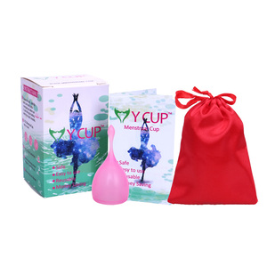Aprobado por la FDA de calidad superior de silicona médica Las copas menstruales <span class=keywords><strong>con</strong></span> almacenamiento bolsa de tela - Product Image 5