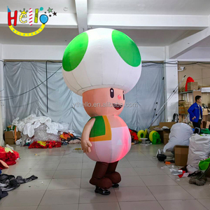 Costume gonflable de jeu d'événement, costume de personnage de dessin animé, costume de <span class=keywords><strong>champignon</strong></span> gonflable vert avec lumière LED - Product Image 5