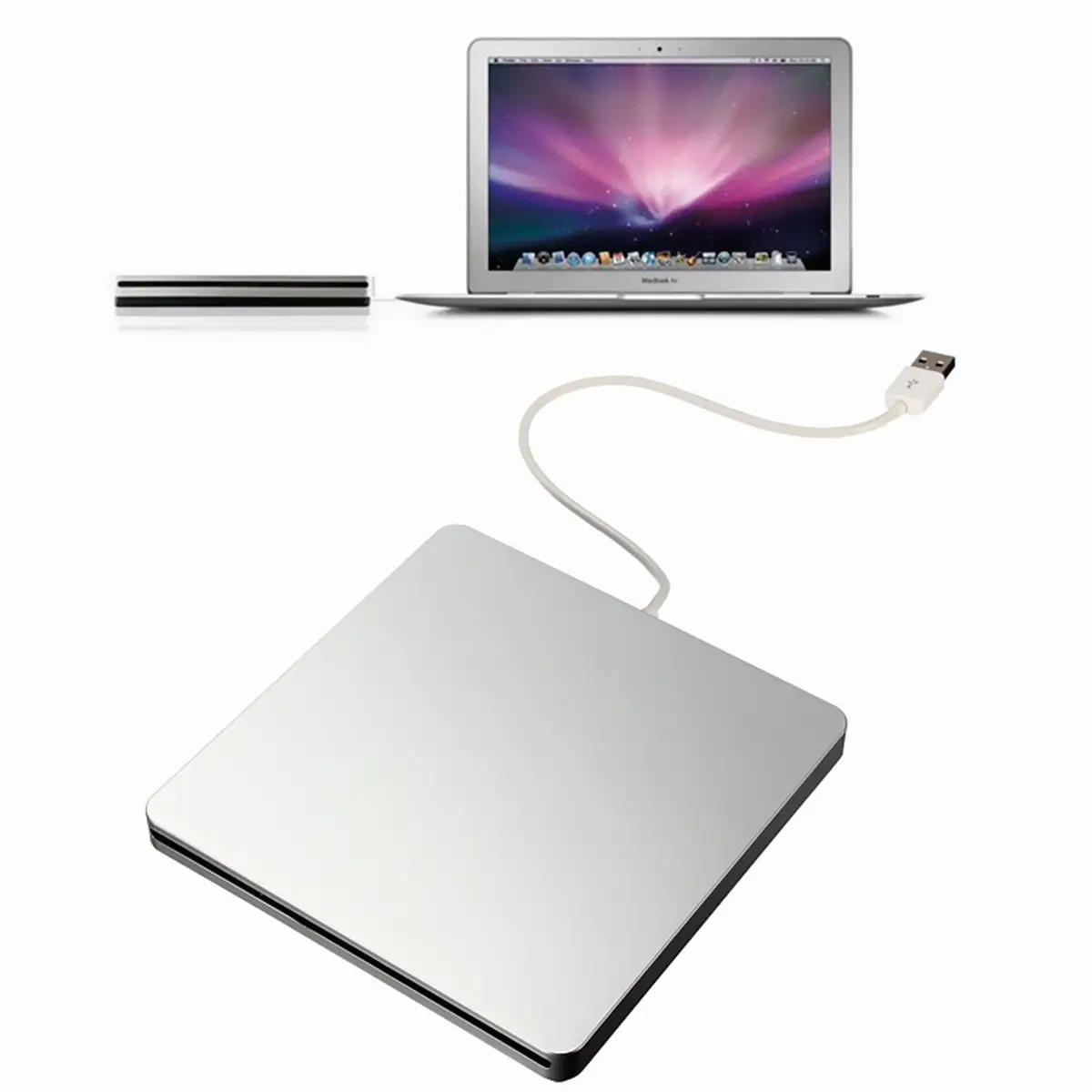 USB3.0 externos CD DVD Burner DVD-ROM óptico reproductor de disco ranura de carga portátil para Windows 7 8 10 Mac Notebook