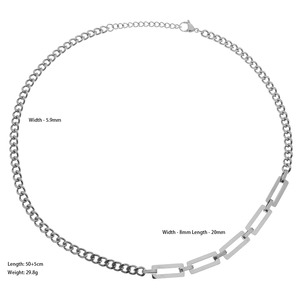 Collar Unisex de Acero Inoxidable Estilo Hip Hop con Cadena de Bambú, Personalizado, Combinable con Todo, Estilo <span class=keywords><strong>Wang</strong></span> Hedie, Diseño Cubano - Product Image 6