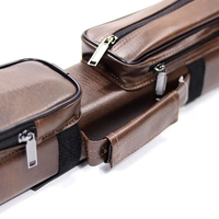 Étui de queue de billard en cuir PU marron 2B3S à 5 trous, 1/2 pièce, vente chaude