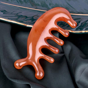 Venta caliente resina plástico peine acupresión masaje Gua Sha cabello cuero cabelludo masajeador para alivio del dolor de cabeza - Product Image 2