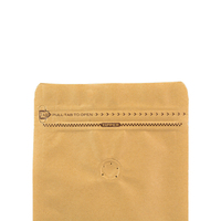 Bolsas de almacenamiento de alimentos para mascotas Bio PLA Kraft con estampado personalizado de 250g/12 Oz, válvula de grano de café negro biodegradable con cremallera y fondo plano
