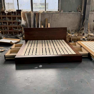 <span class=keywords><strong>Letto</strong></span> matrimoniale moderno in noce nero nordamericano, <span class=keywords><strong>design</strong></span> originale in stile sud-est asiatico, semplice stile giapponese, personalizzabile - Product Image 3