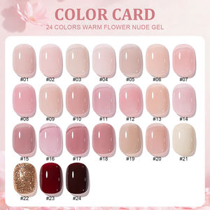 Miss Gooey 24 colores flor cálida esmalte de Gel desnudo Hema gratis Rosa translúcido esmalte de <span class=keywords><strong>uñas</strong></span> profesional desnudo Uv Gel Nail Art Design - Product Image 6
