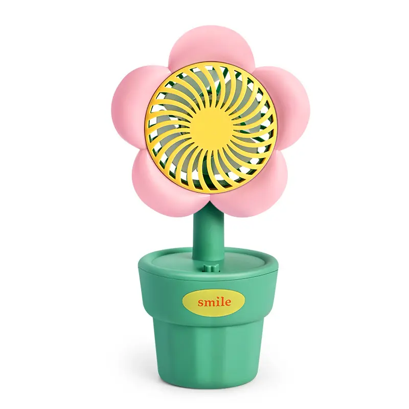 Summer electric handheld fan cute flower Handheld desktop Mini fan USB charging portable silent electric fan